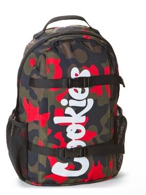 Cookies Ripstop Smell Proof Backpack | Durable Canvas Travel Bag -Camouflage Red